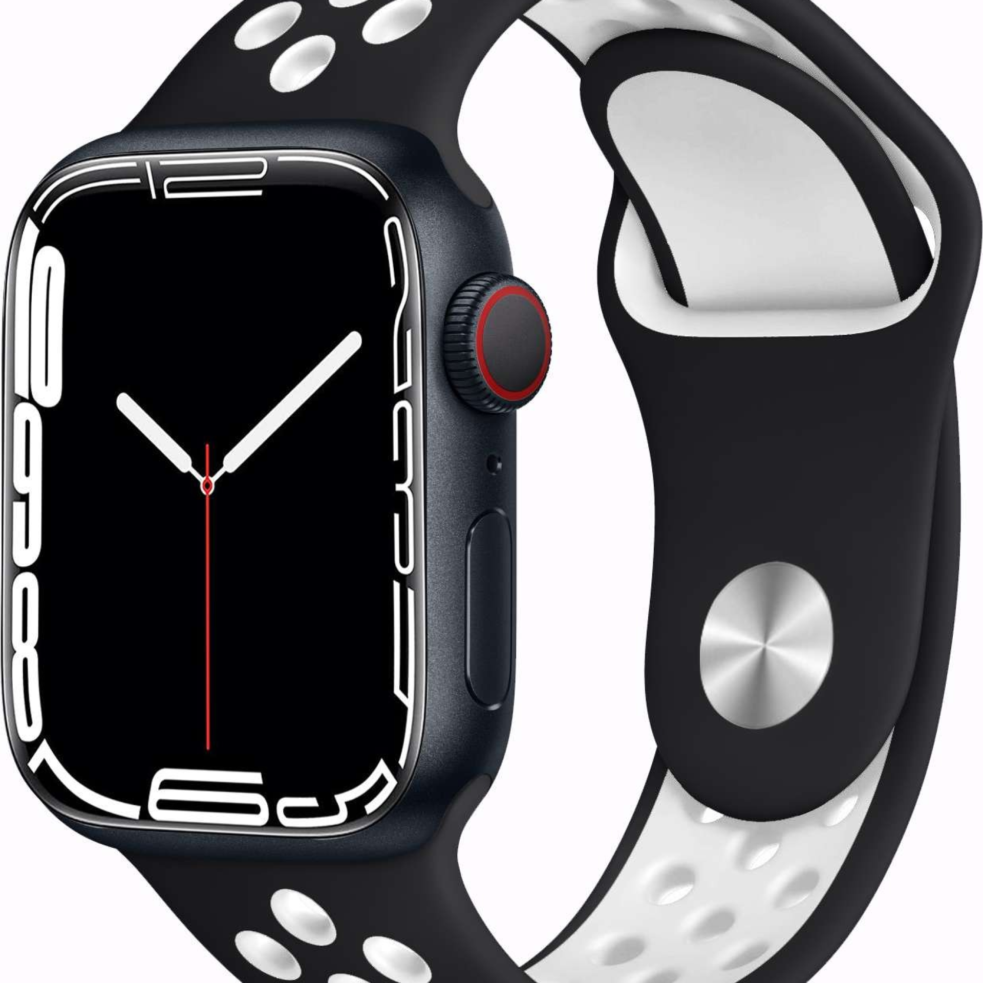 Bracelet Sport Apple Watch 42/44/45mm  S/M Noir/Blanc