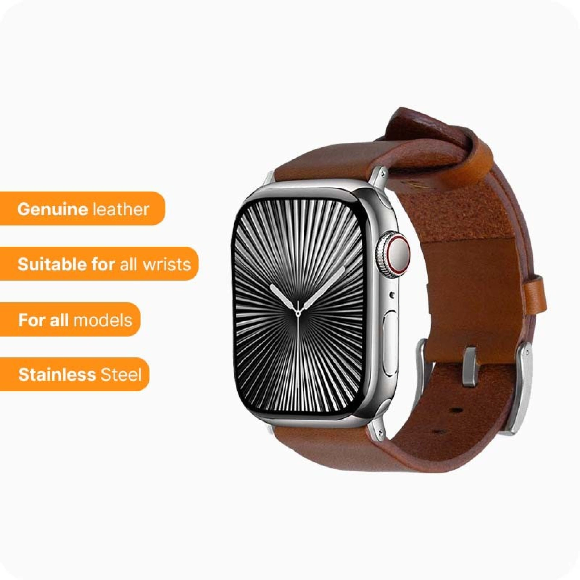 Bracelete Apple Watch em Pele