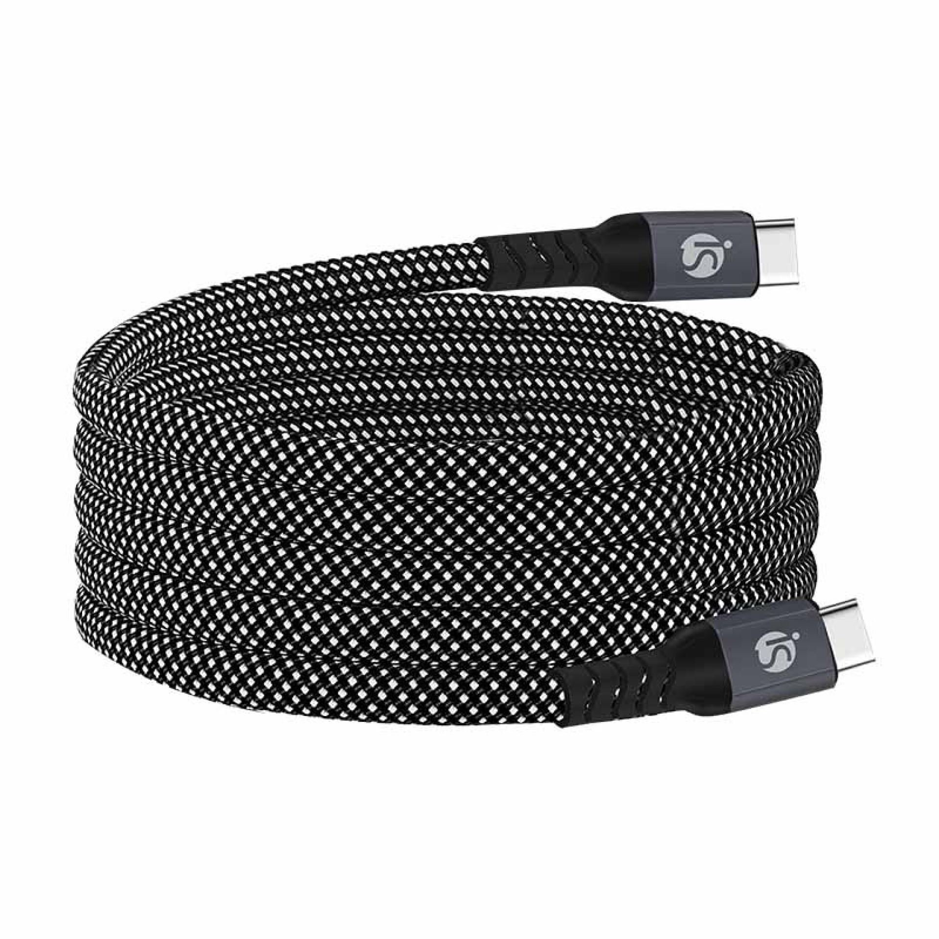 Câble magnétique USB‑C - USB‑C Nylon Noir