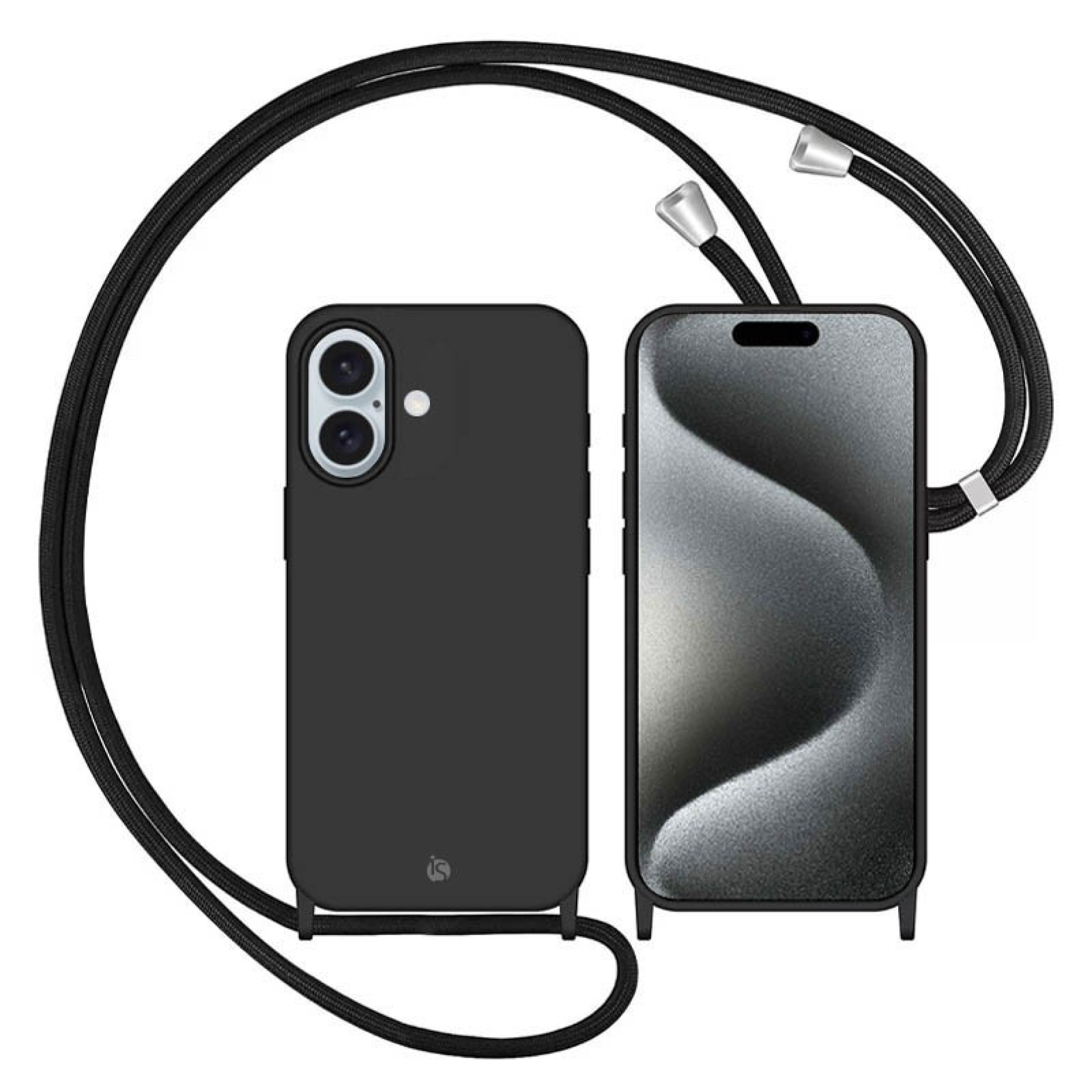 Capa com Cordão Ajustável iPhone 16 Preto