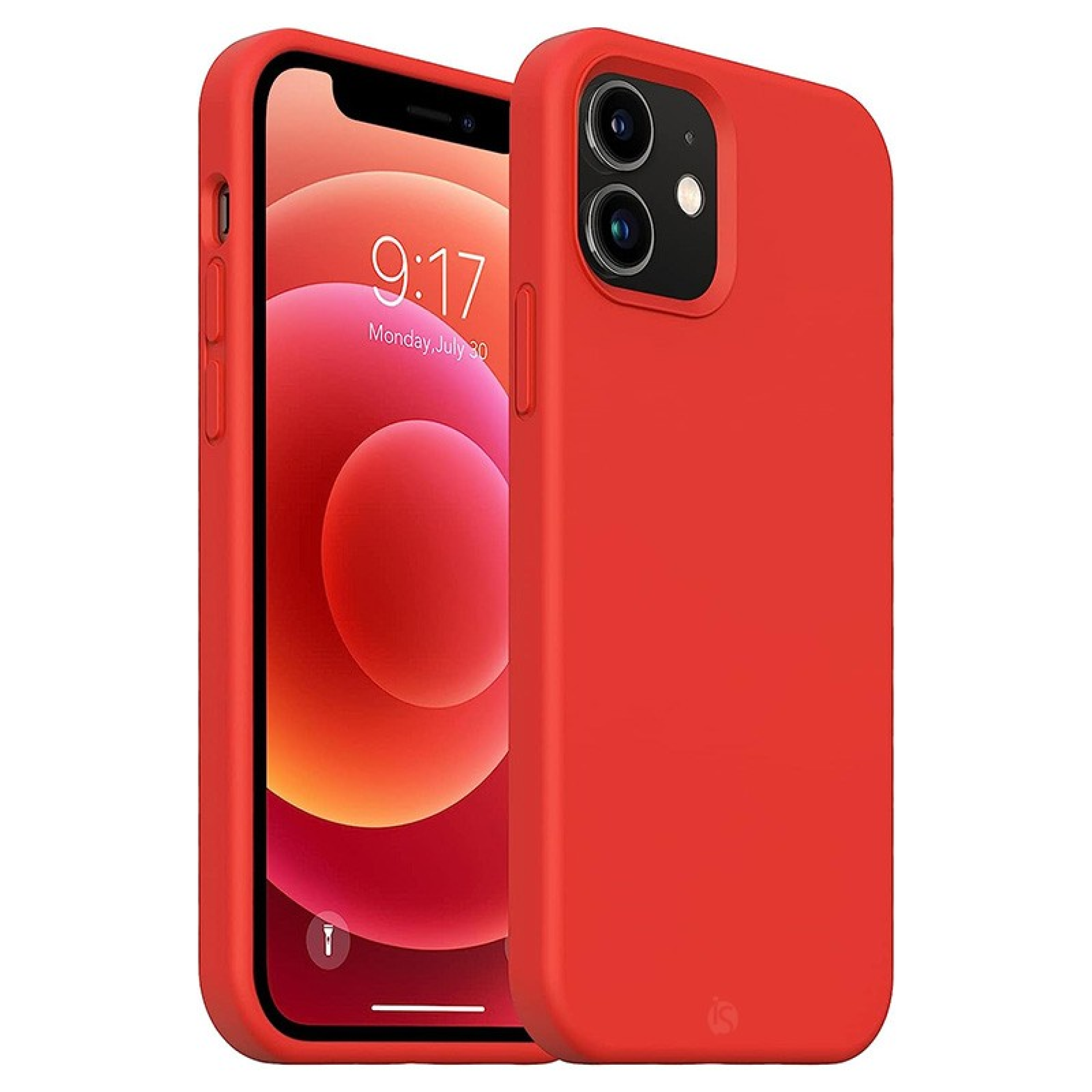 Coque en Silicone Liquide Magsafe pour iPhone 12 Mini Rouge