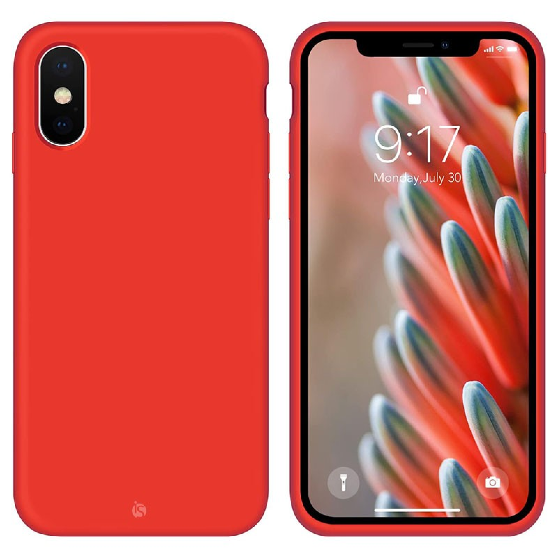 Coque en Silicone Liquide Magsafe pour iPhone XS Max Rouge