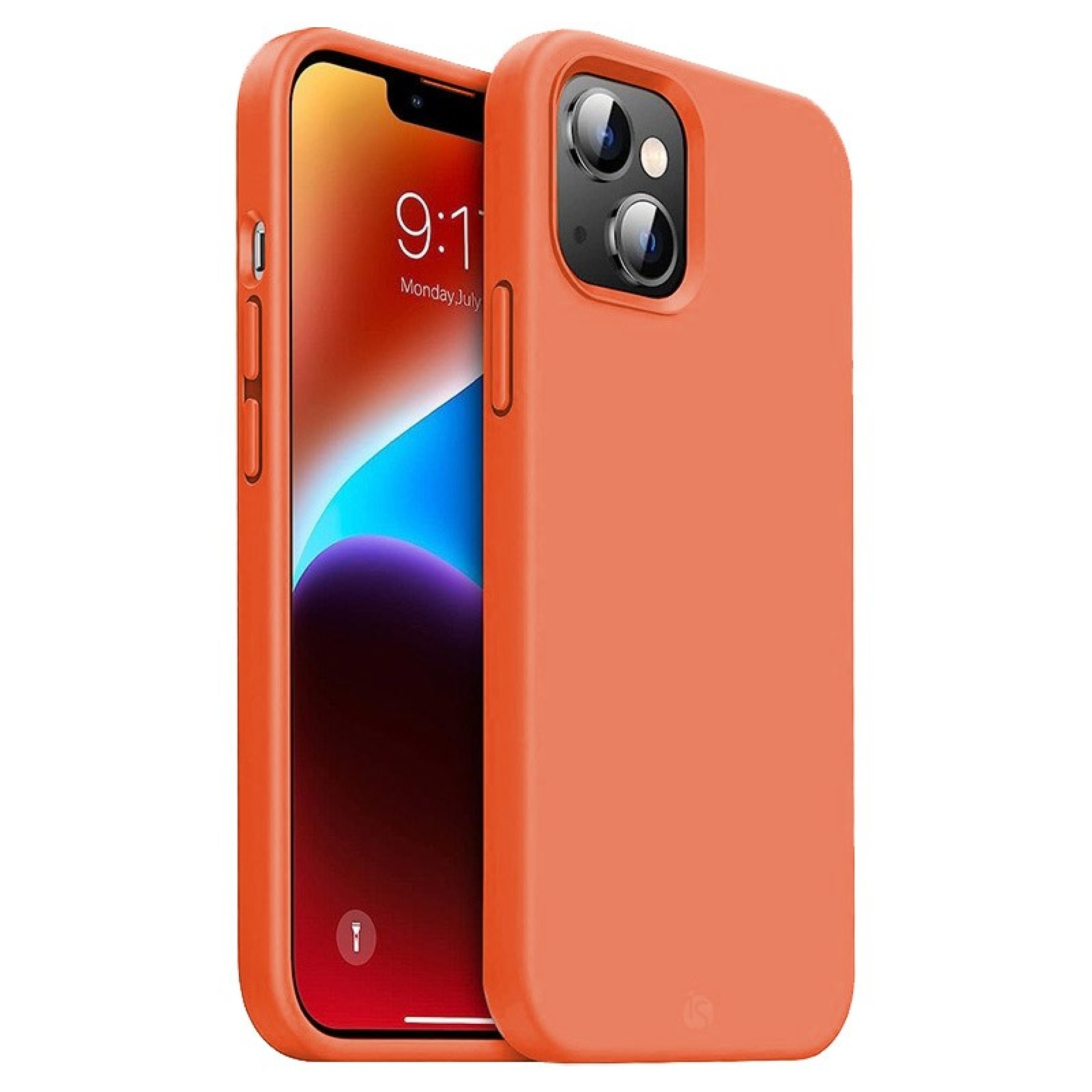 Coque en Silicone Liquide Magsafe pour iPhone 14 Orange