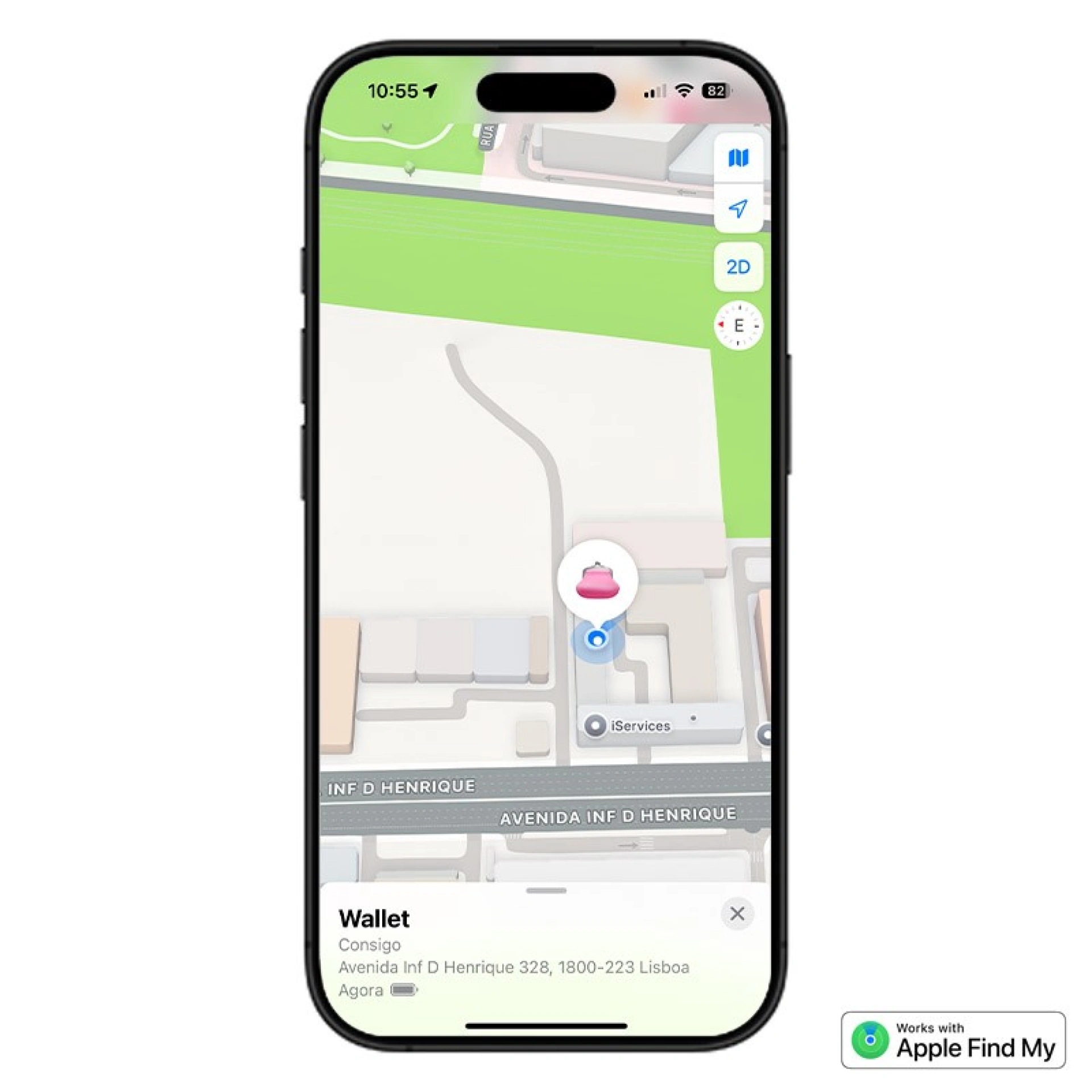 Carte de localisation iServices compatible avec Apple Find My