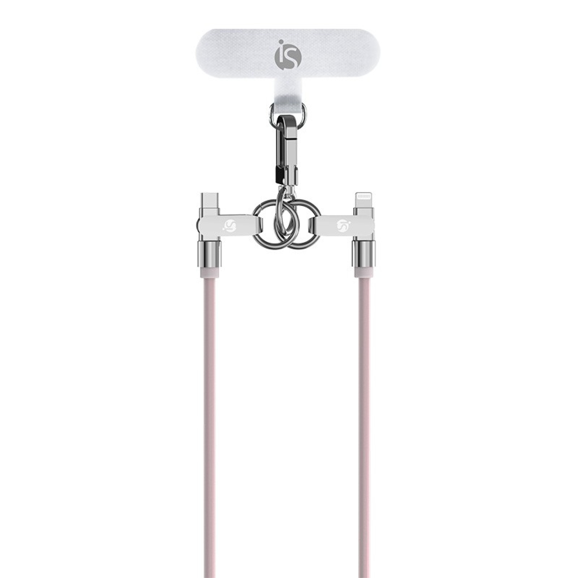 Cordón de Silicona con Carga USB-C para celular Rose USB C Lightning