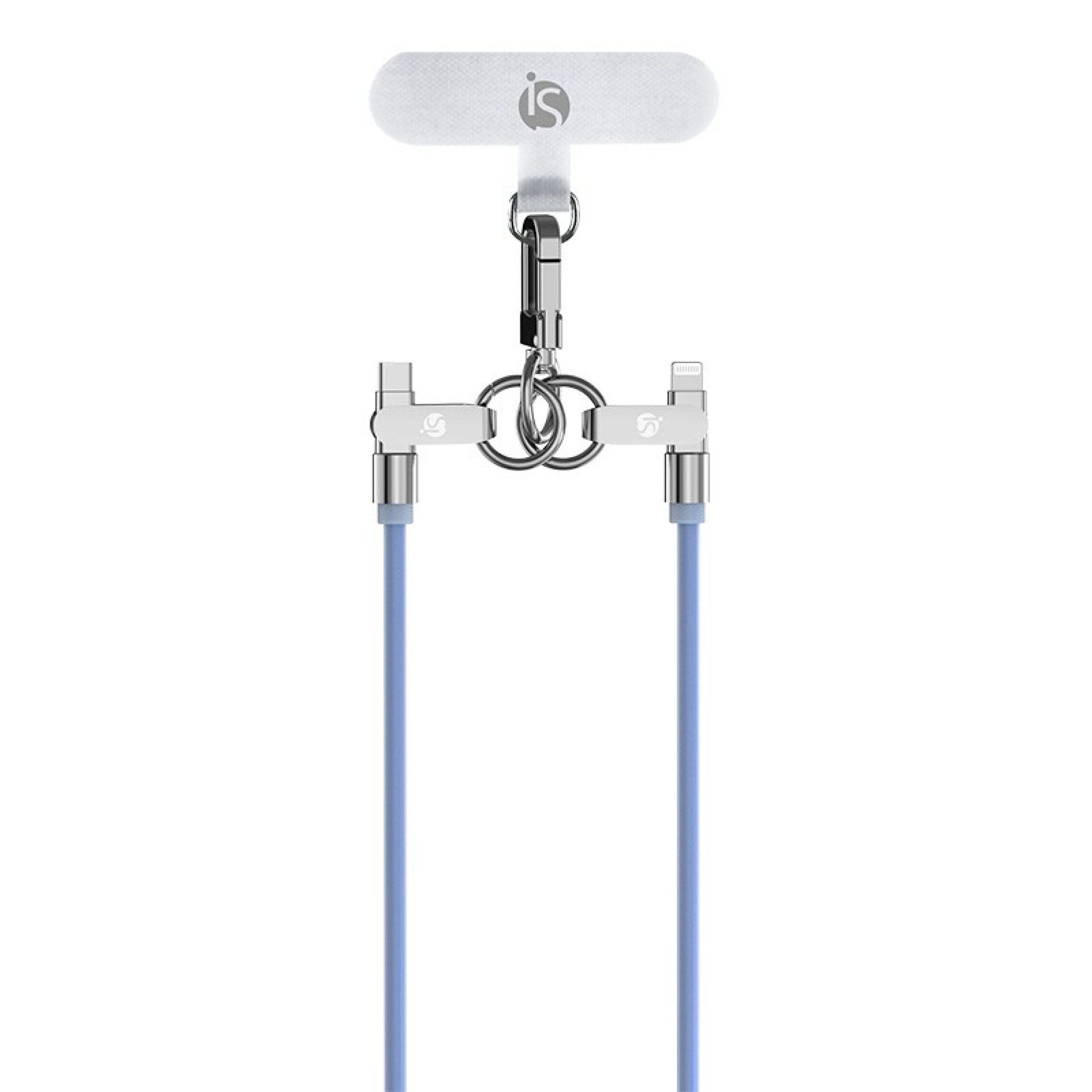 Cordón de Silicona con Carga USB-C para celular Ice Blue USB C Lightning