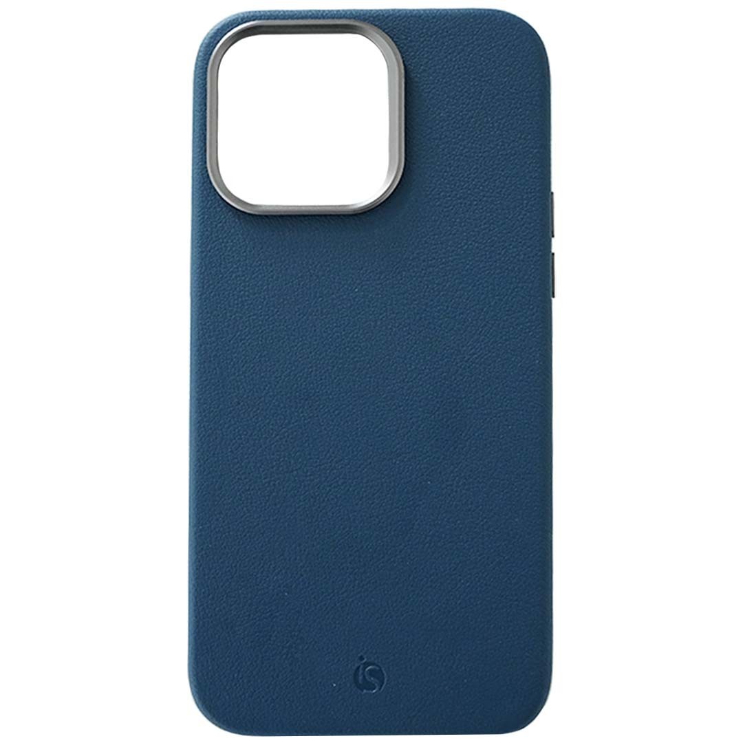 Capa em Pele Magsafe Azul iPhone 15 Pro