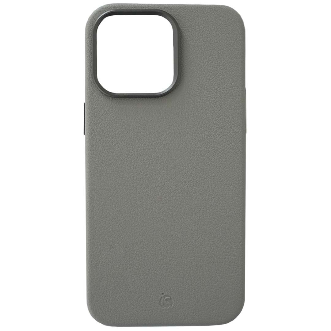 Coque en cuir MagSafe Gris iPhone 15 Pro Max