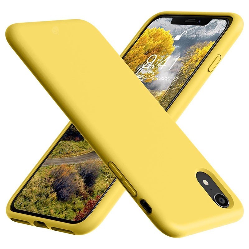 Funda en Silicona Líquida Magsafe iPhone Amarillo XR