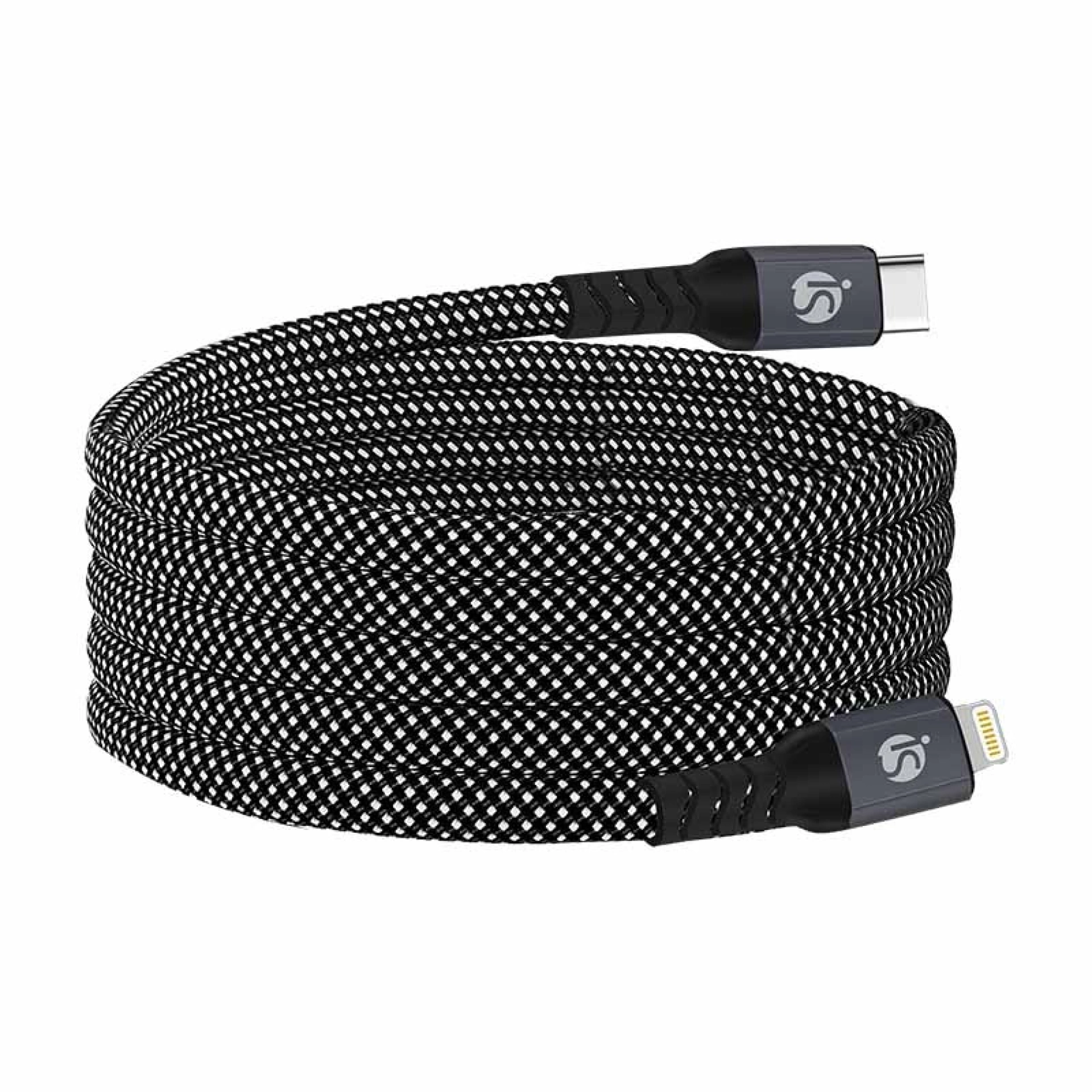 Cabo Magnético USB-C - Lightning Nylon preto