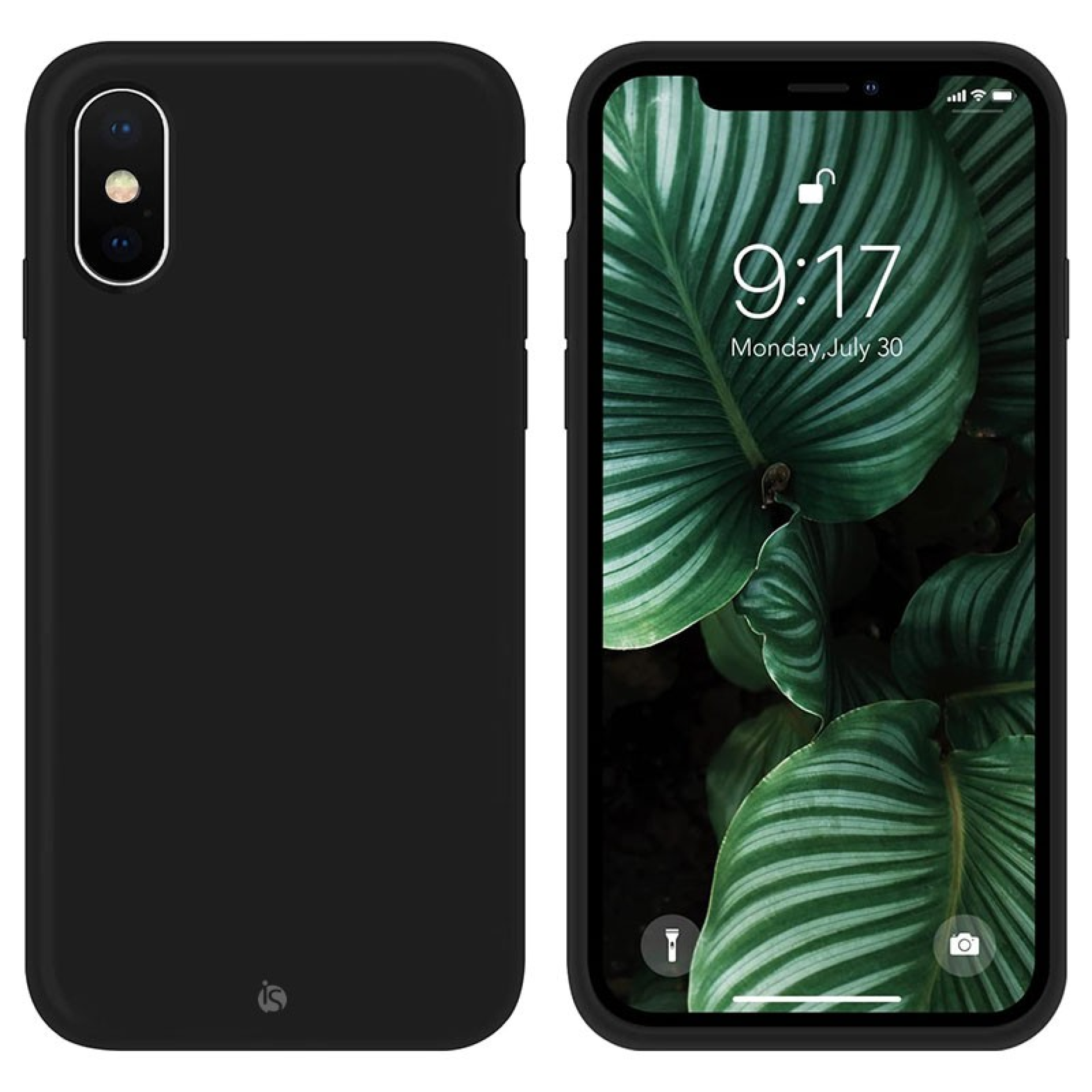 Coque en Silicone Liquide Magsafe pour iPhone XS Noir
