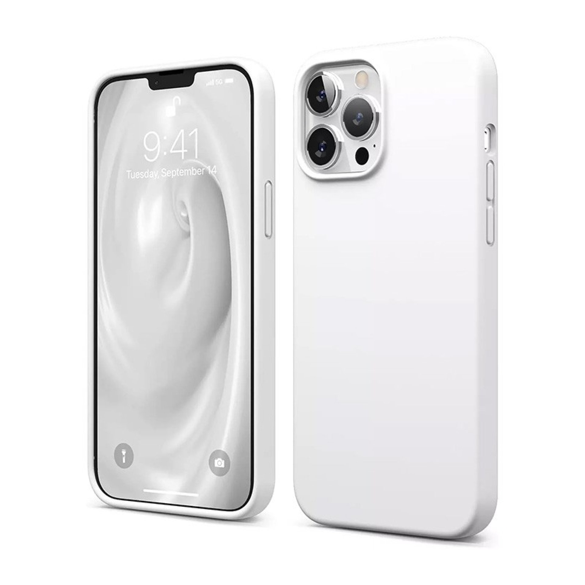 Coque en Silicone Liquide Magsafe pour iPhone Blanc 14 Pro