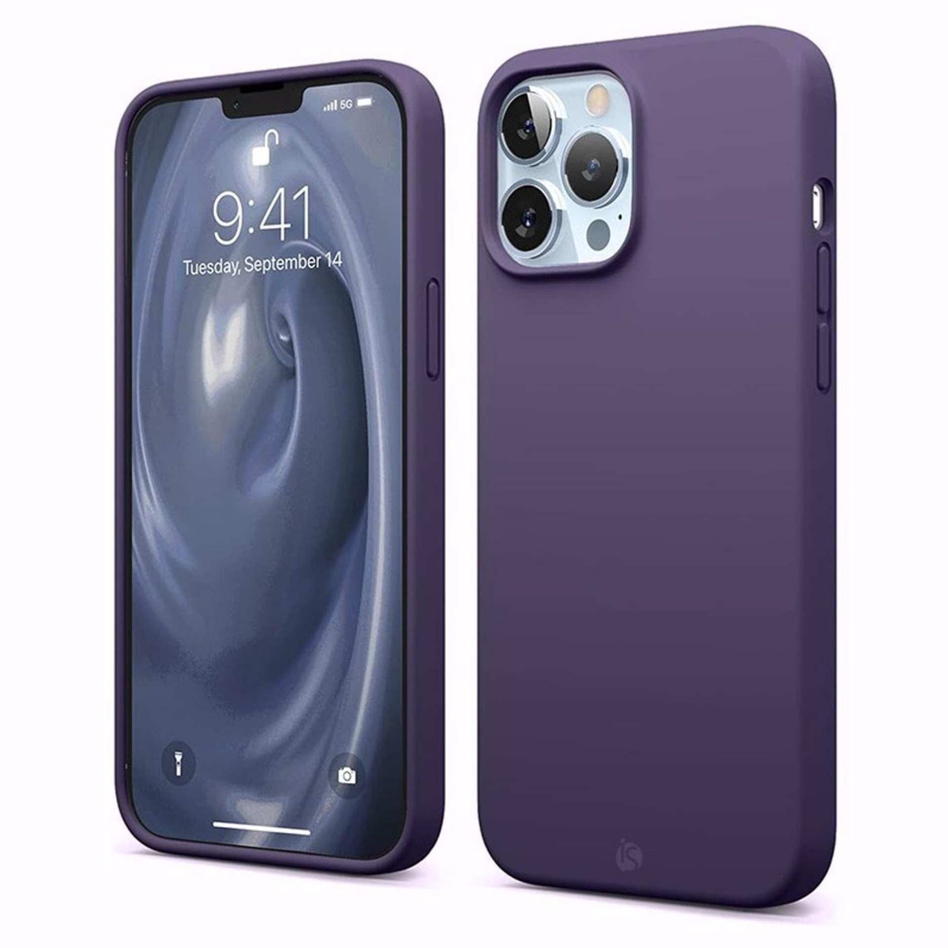 Funda en Silicona Líquida Magsafe iPhone 14 Pro Max Morado Oscuro