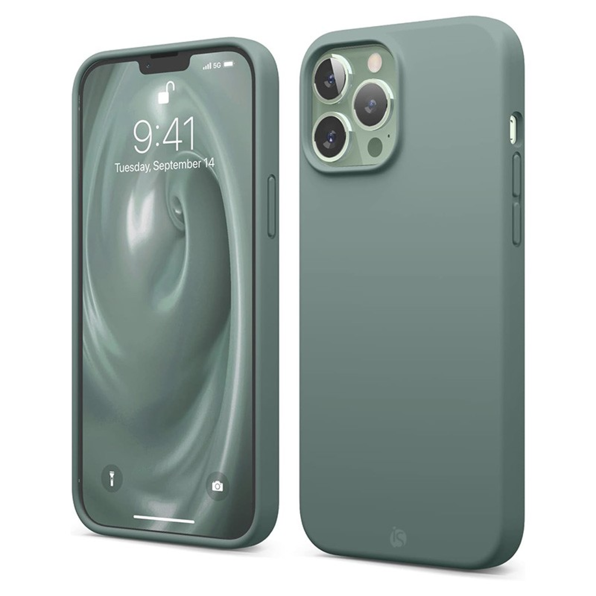Coque en Silicone Liquide Magsafe pour iPhone 13 Pro Max Vert