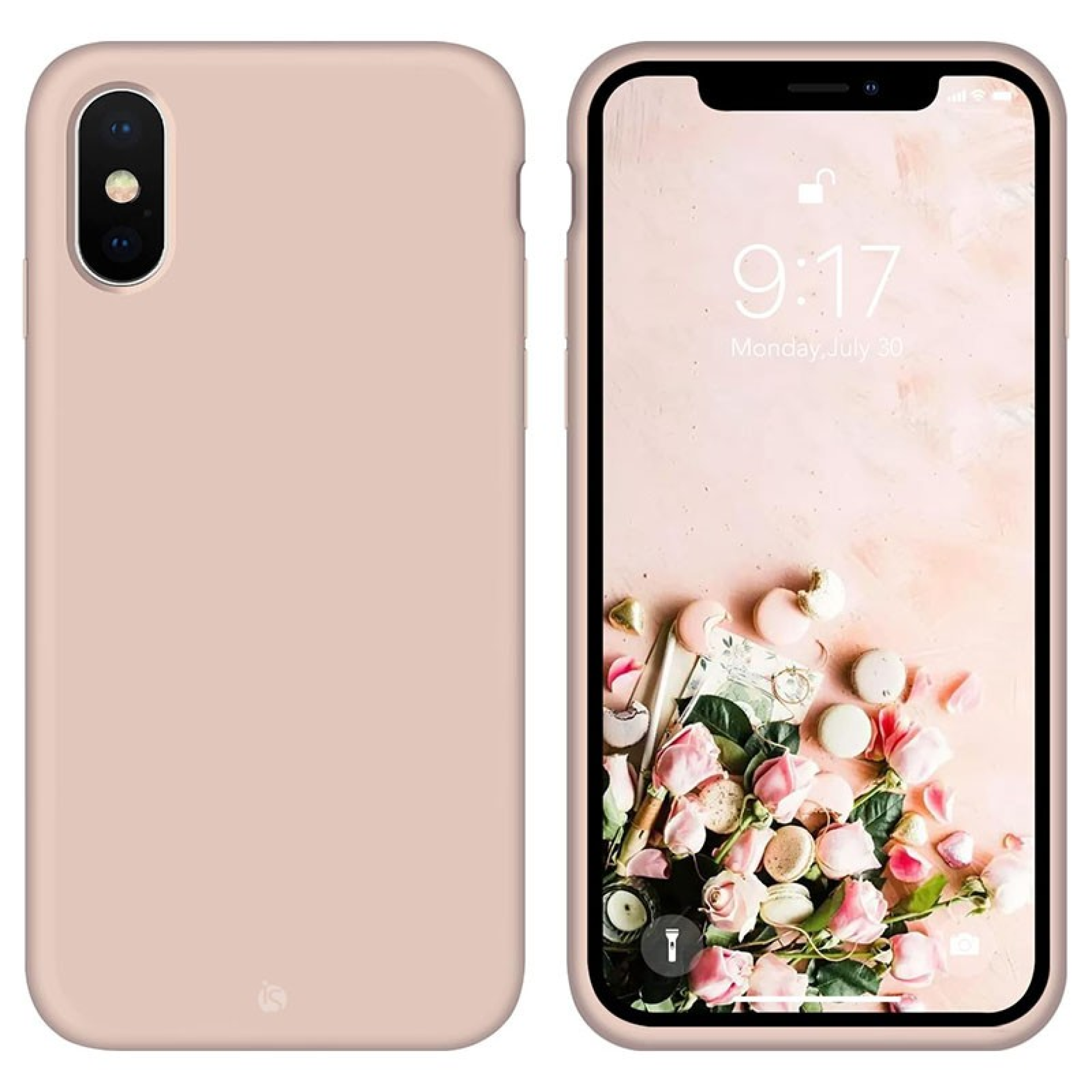 Coque en Silicone Liquide Magsafe pour iPhone XS Sable