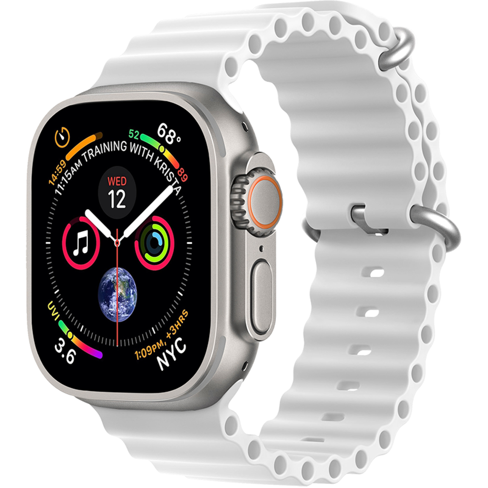Bracelet Océan pour Apple Watch 42/44/45/49mm Blanc