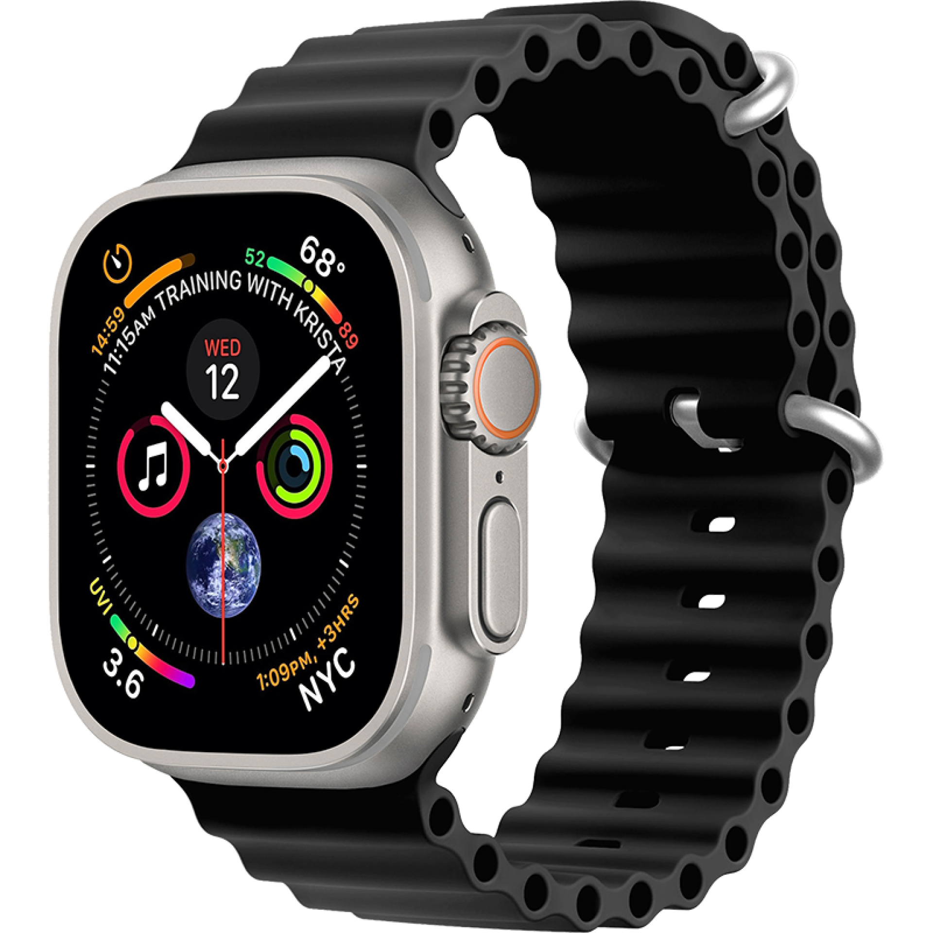 Bracelet Océan pour Apple Watch 42/44/45/49mm Noir