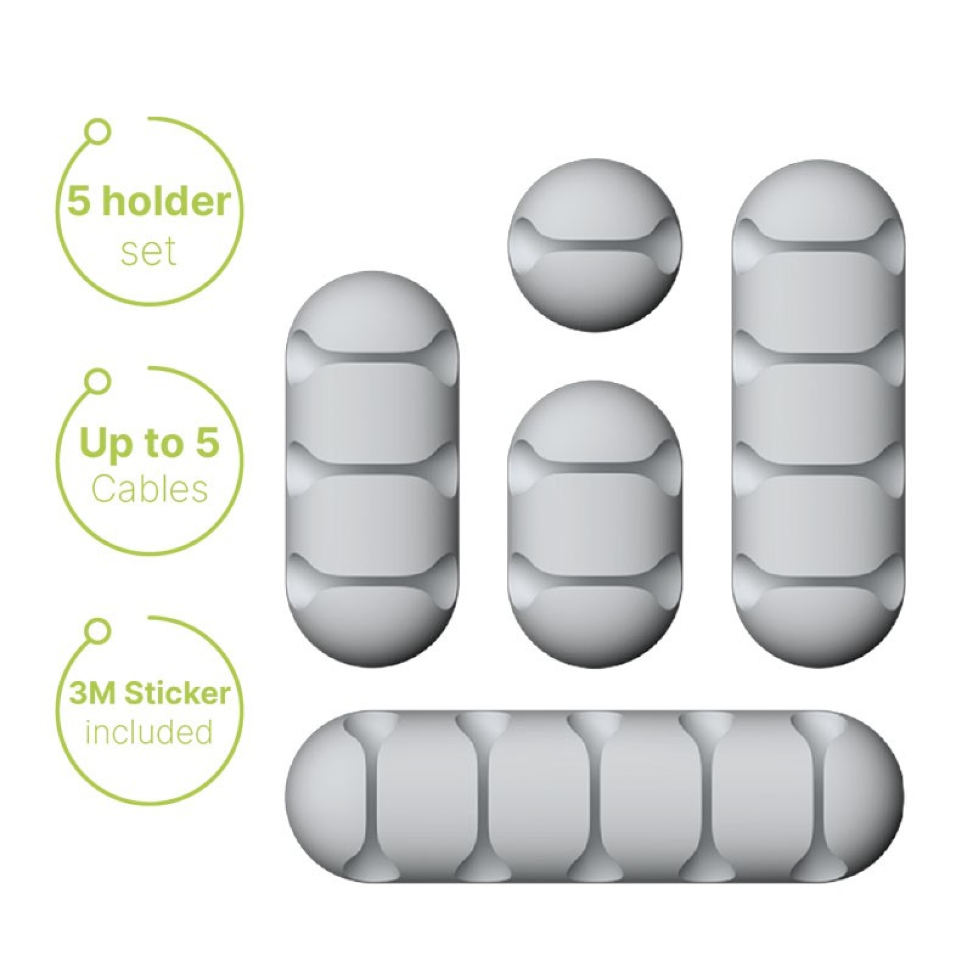 Organizador de Cables Untied Gris