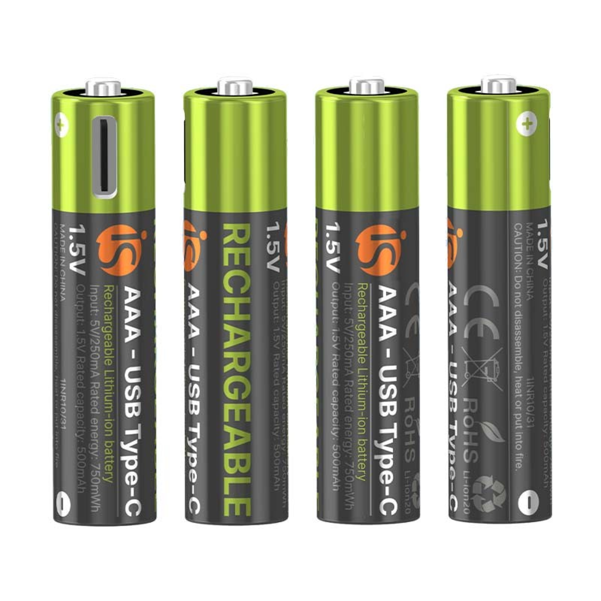 Piles Rechargeables avec USB-C AAA