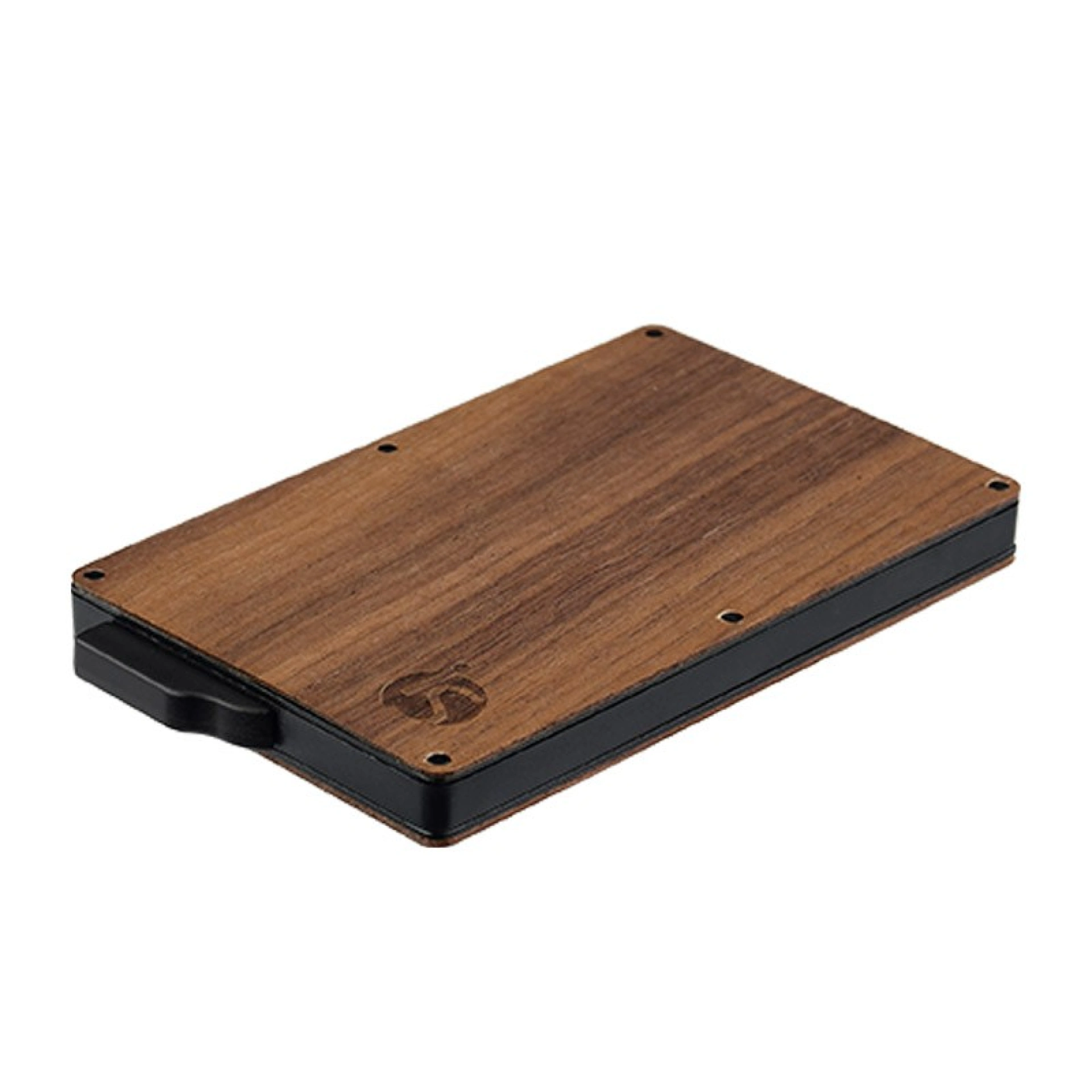 Otro lado del tarjetero de madera
