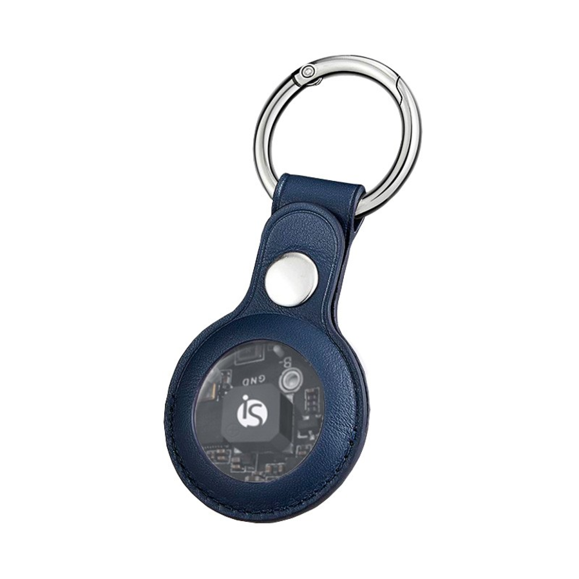 Llavero en Piel para AirTag Azul