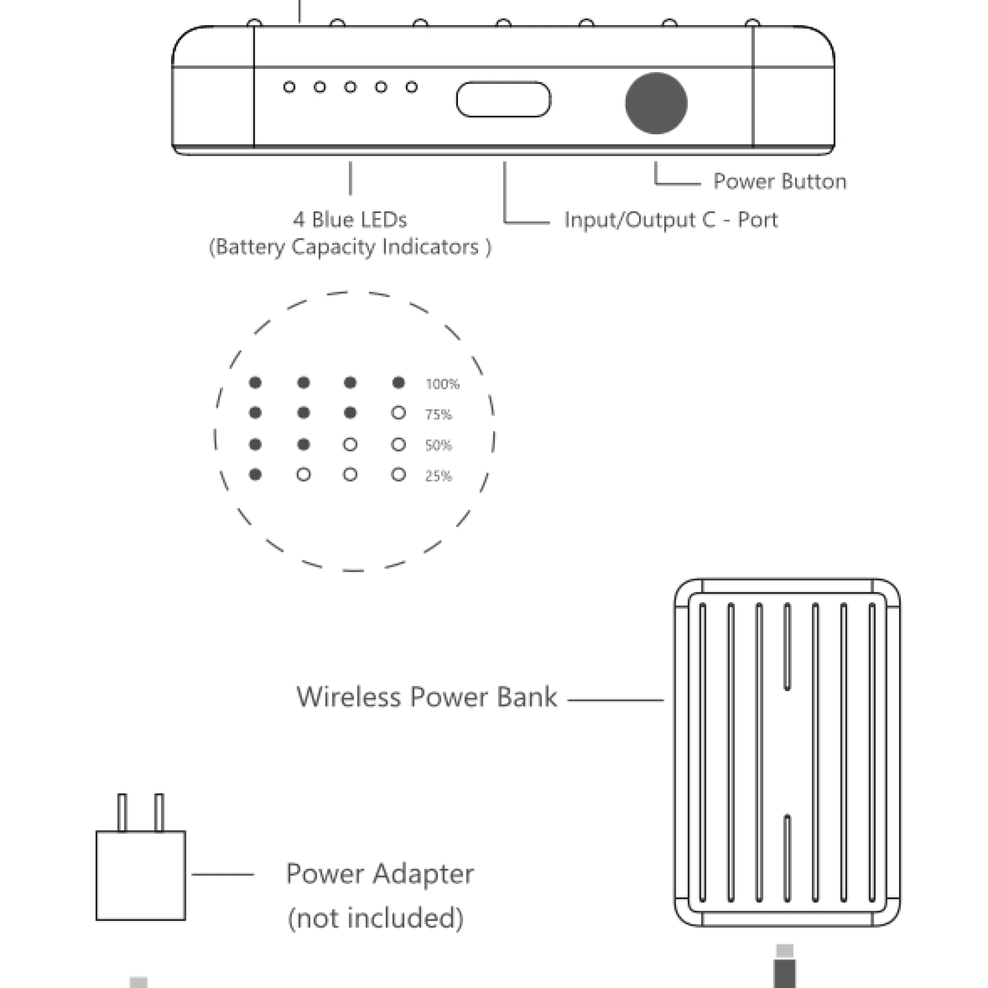 Instrucciones del Powerbank 5000 mAh Metálica