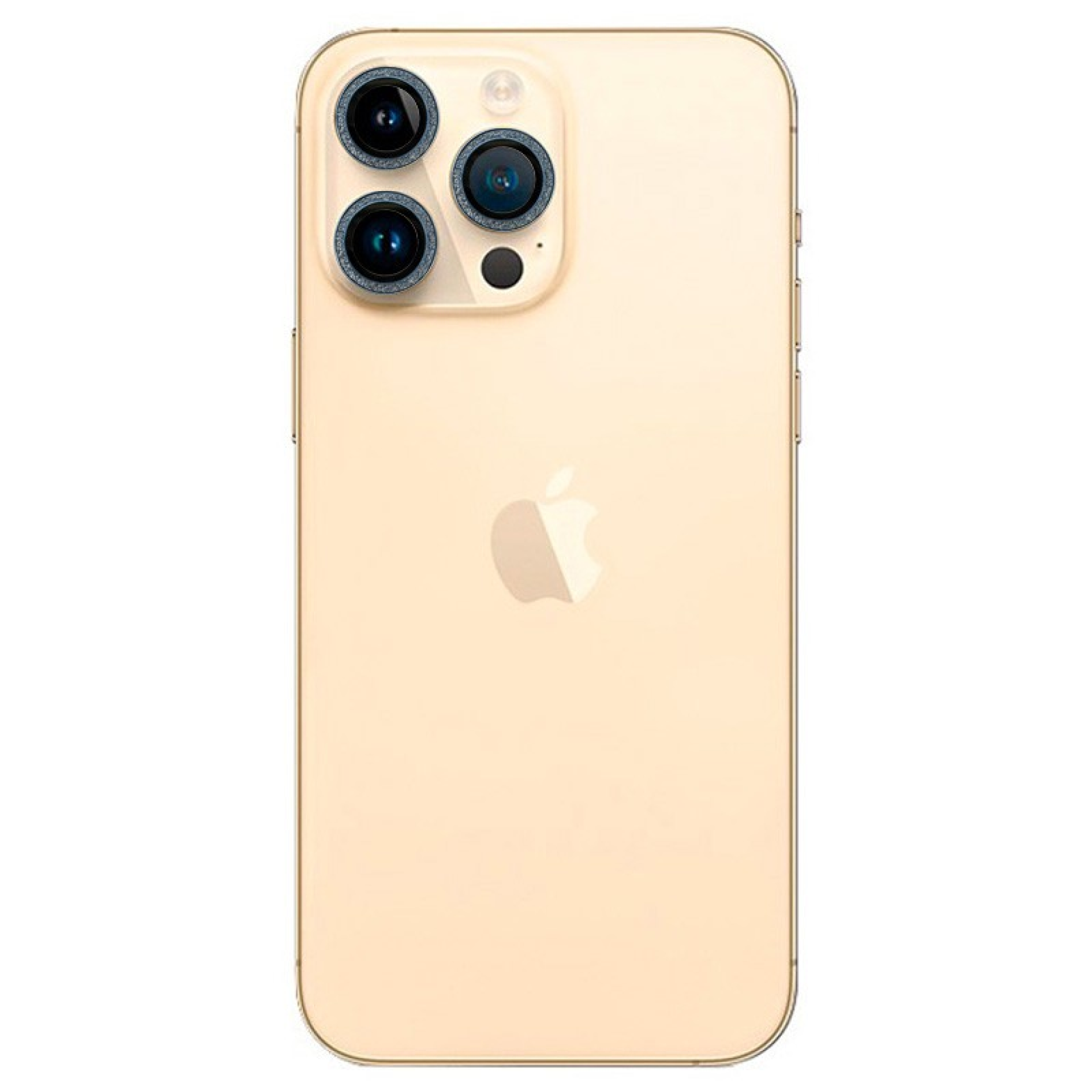 Protection d'appareil photo iPhone 15 Pro Paillettes Bleues