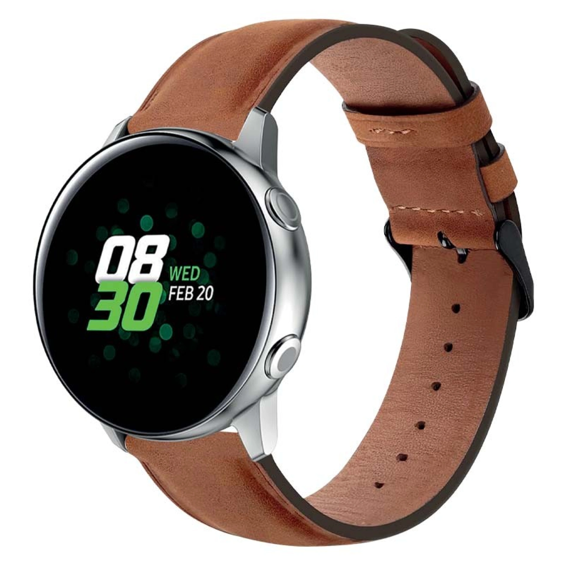 Bracelete Smartwatch em Pele Castanho