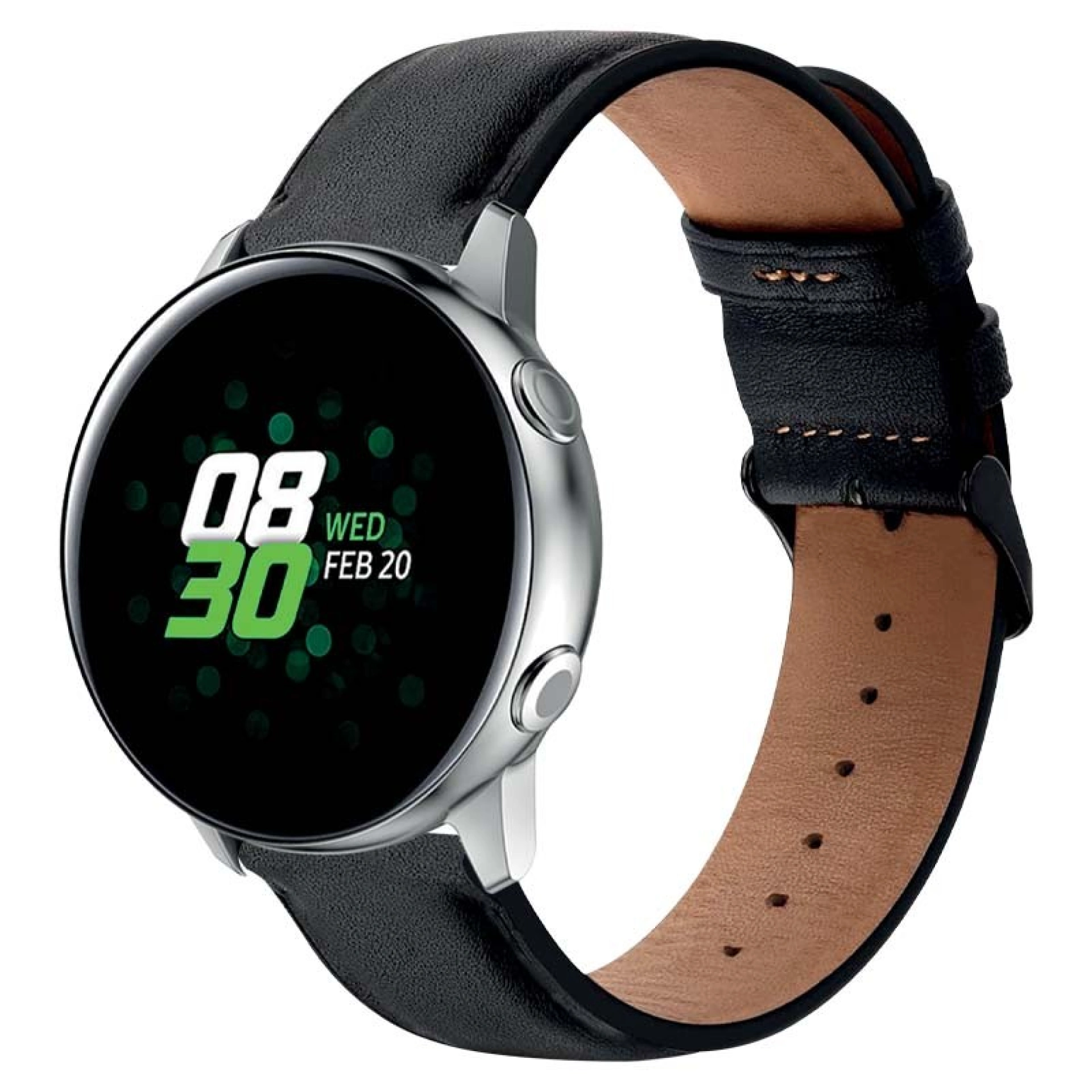 Bracelete Smartwatch em Pele Preto