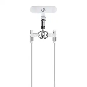 Siliconen lanyard met USB-C-oplaadfunctie USB C Lightning White