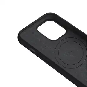 Vloeibare Siliconen MagSafe-hoes voor iPhone 16 Pro Max Zwart