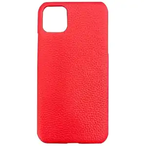 Gepersonaliseerde iPhone-leerlaag iPhone 12 Pro Rood Zilveren letters