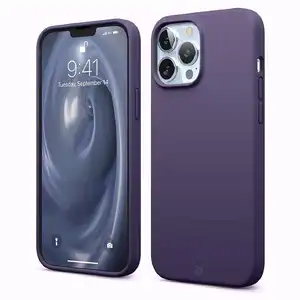 Capa Silicone Líquido Magsafe iPhone 14 Pro Max Roxo Escuro