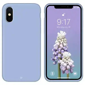 Vloeibare Siliconen MagSafe-hoes voor iPhone X Lavendel