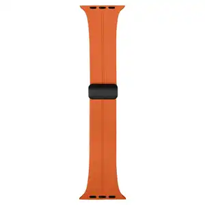 Magnetische Siliconen Band Voor Apple Watch 38   42mm (2024) Oranje