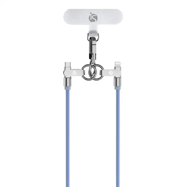 Cordón de Silicona con Carga USB-C para celular Ice Blue USB C Lightning