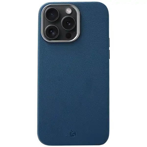 Magsafe leren hoesje Blauw iPhone 16 Pro