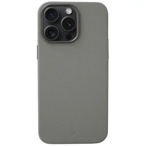 Funda de Cuero MagSafe Gris iPhone 16 Pro