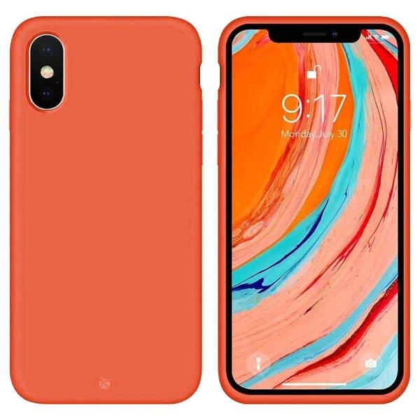 Funda en Silicona Líquida Magsafe iPhone X Naranja