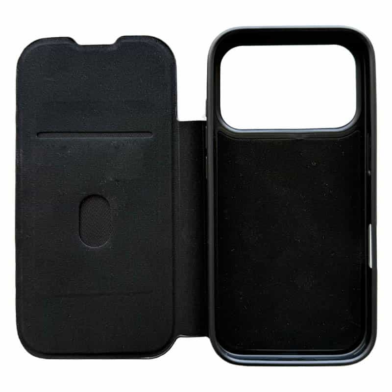 Coque portefeuille magnétique en cuir pour iPhone 15 Pro
