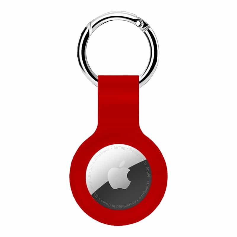 Porte-clés en silicone liquide AirTag Rouge
