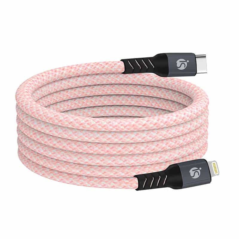 Cable USB-C Magnético Colorido (Lightning USB-C) Rosa USB C   Lightning