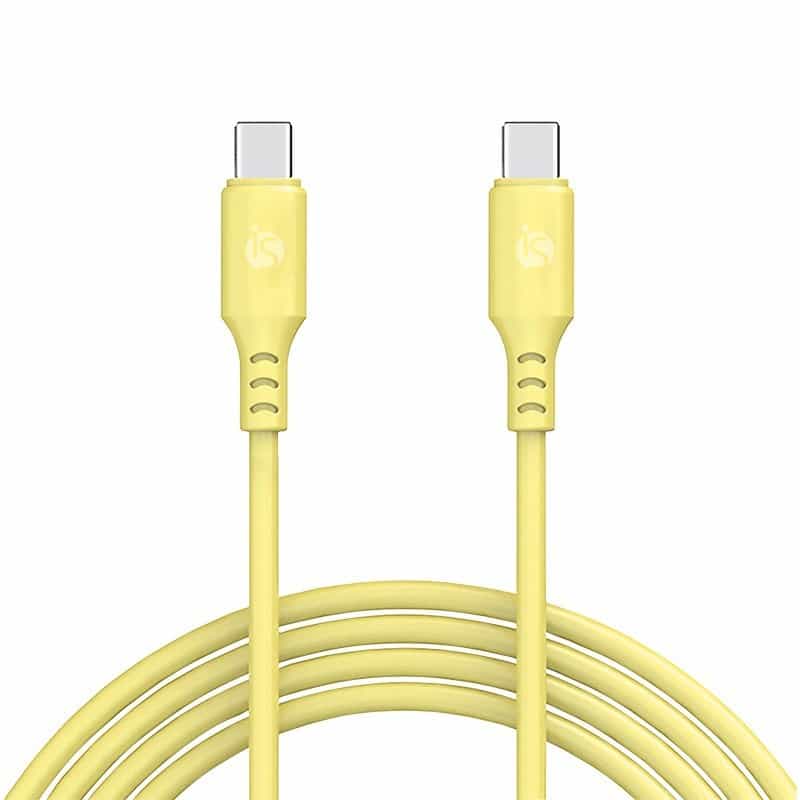 Cabo Silicone Líquido USB-C - (Lightning e USB-C) Amarelo USB C   USB C