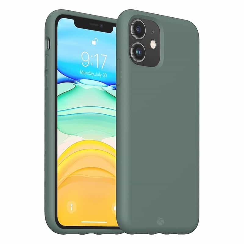 Capa Silicone Líquido Magsafe iPhone 11 Midnight Green