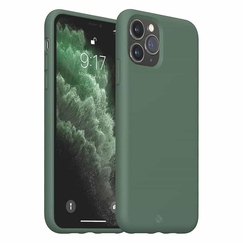 Capa Silicone Líquido Magsafe iPhone 11 Pro Max Midnight Green