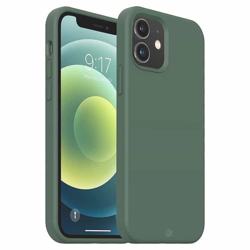 Funda en Silicona Líquida Magsafe iPhone 12 Verde Medianoche