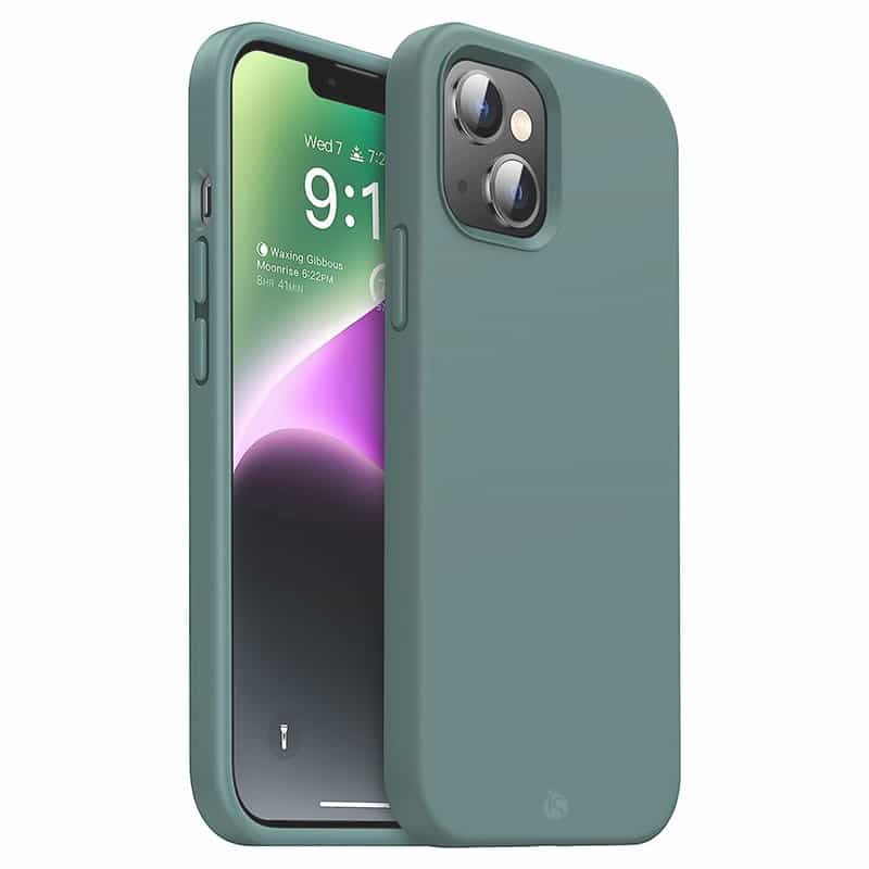 Capa Silicone Líquido Magsafe iPhone 15 Plus Midnight Green