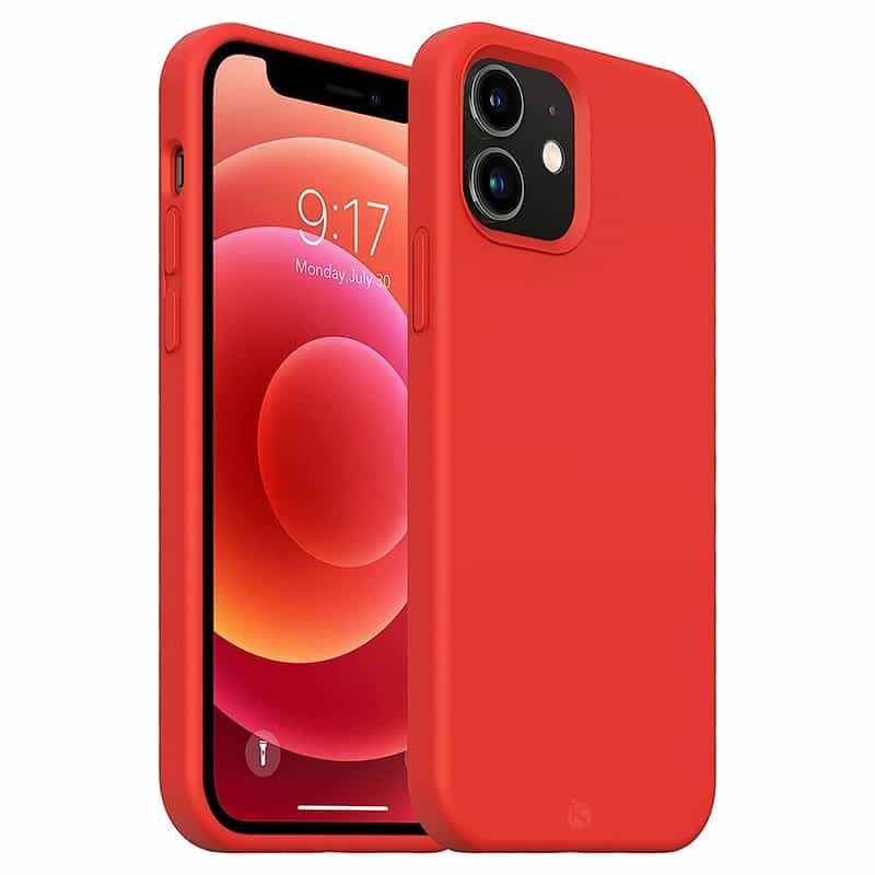 Funda en Silicona Líquida Magsafe iPhone 12 Rojo