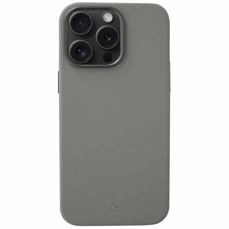 Capa em Pele Magsafe Cinzento iPhone 14 Pro Max