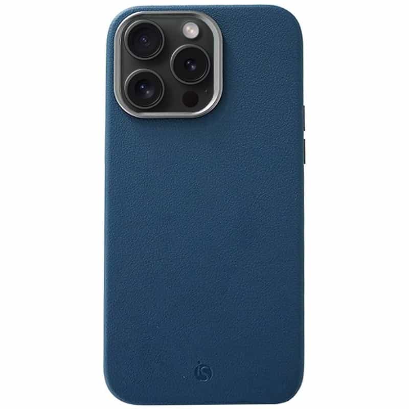 Capa em Pele Magsafe Azul iPhone 14 Pro